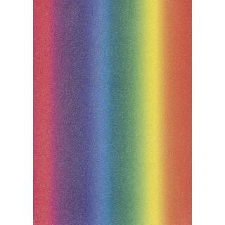 Glitterkarton regenbogen, A4, 200g