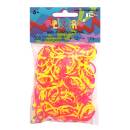Rainbow Loom® Silikonbänder Gelb-Pink
