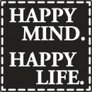 Motiv-Label "Happy Mind. Happy Life"